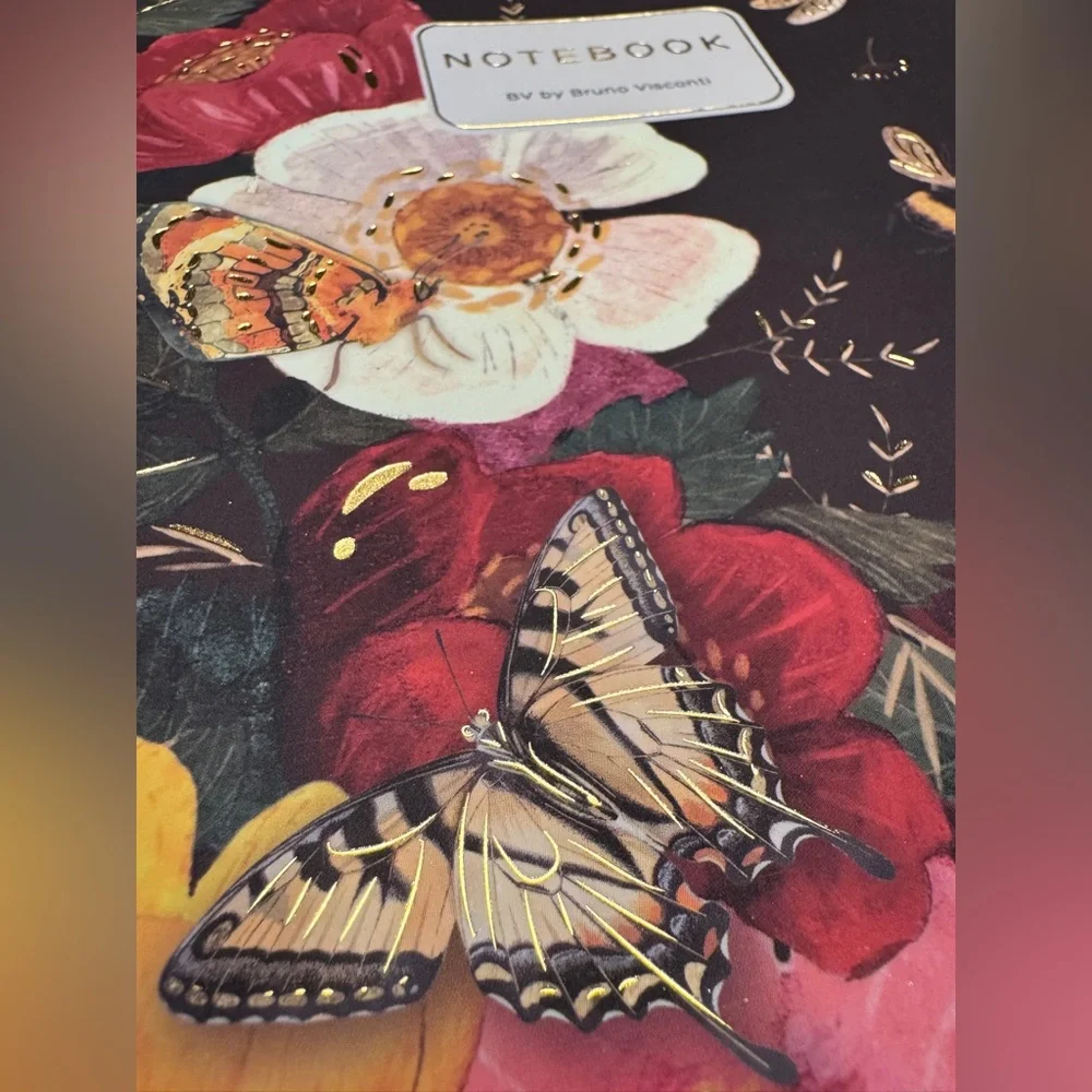 Bruno Visconti Soft Touch Butterflies and Peonies Notebook Journal A5 NEW